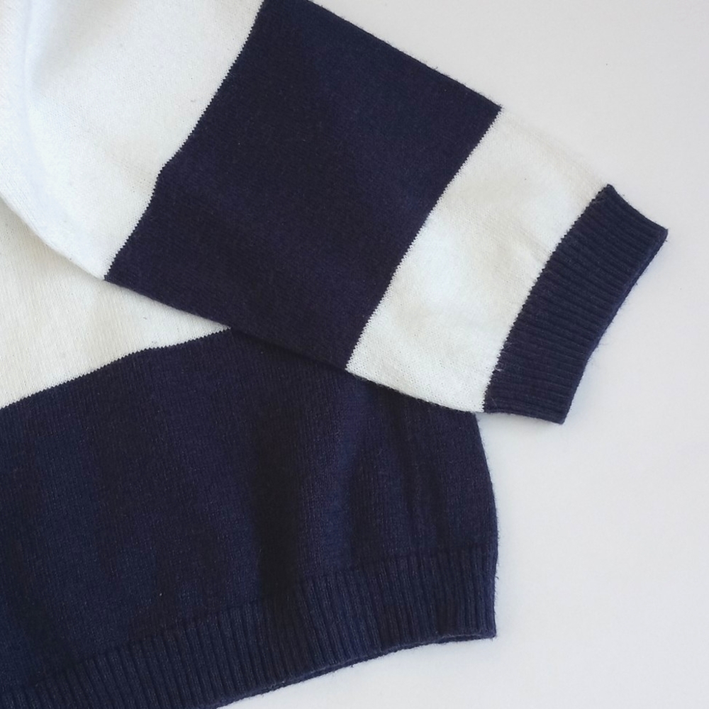 Cyrus Navy & White Stripe Sailing Yacht/ Boat Long Sleeve Nylon Blend Sweater M - Picture 4 of 13